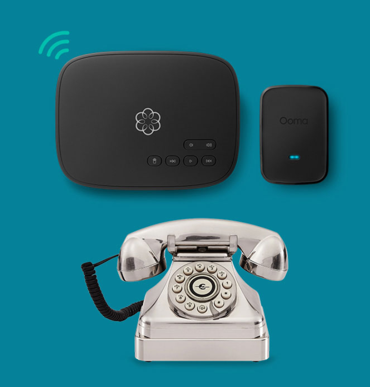 Ooma Telo Air + Linx+ Chrome Kettle Phone Bundle